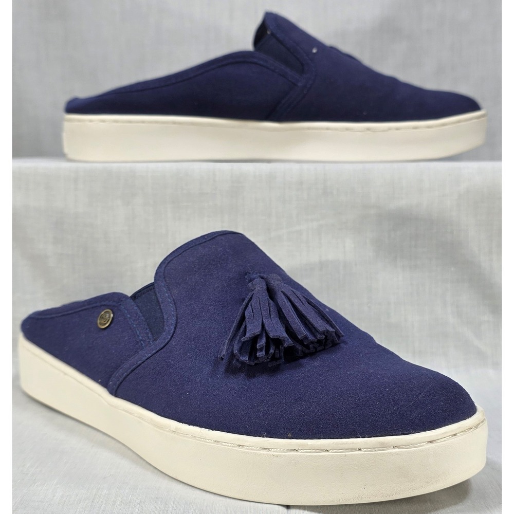 Spenco Women's Navy Blue Tassel Mule Sneakers Slip On Platform Shoes Size 8
